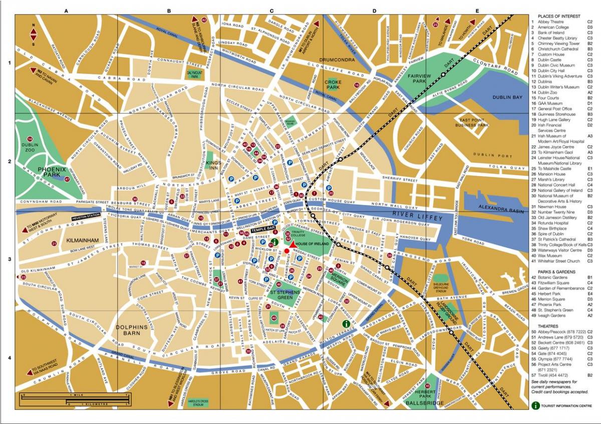kartta Dublin city centre