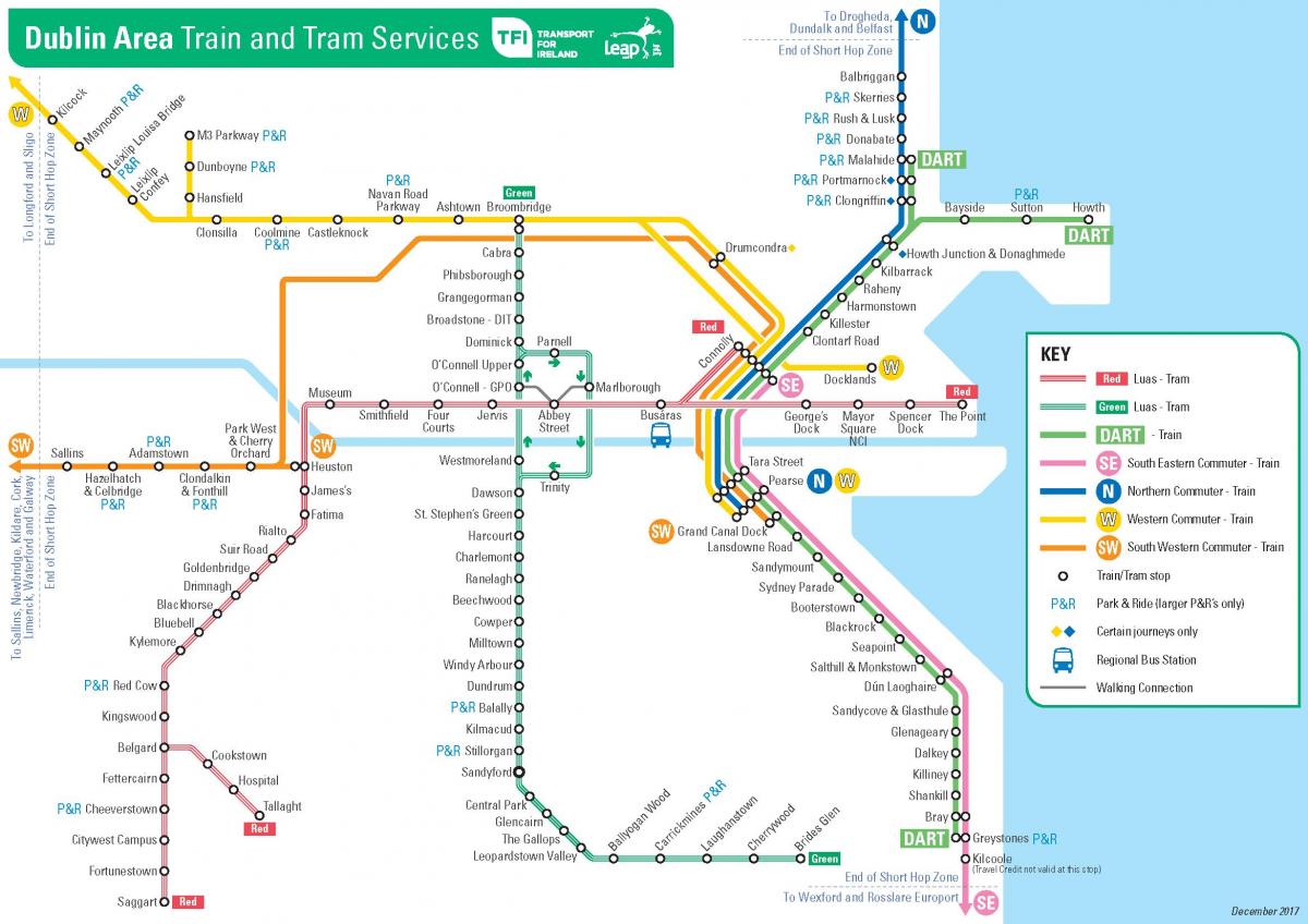 kartta Dublinin juna-asemat