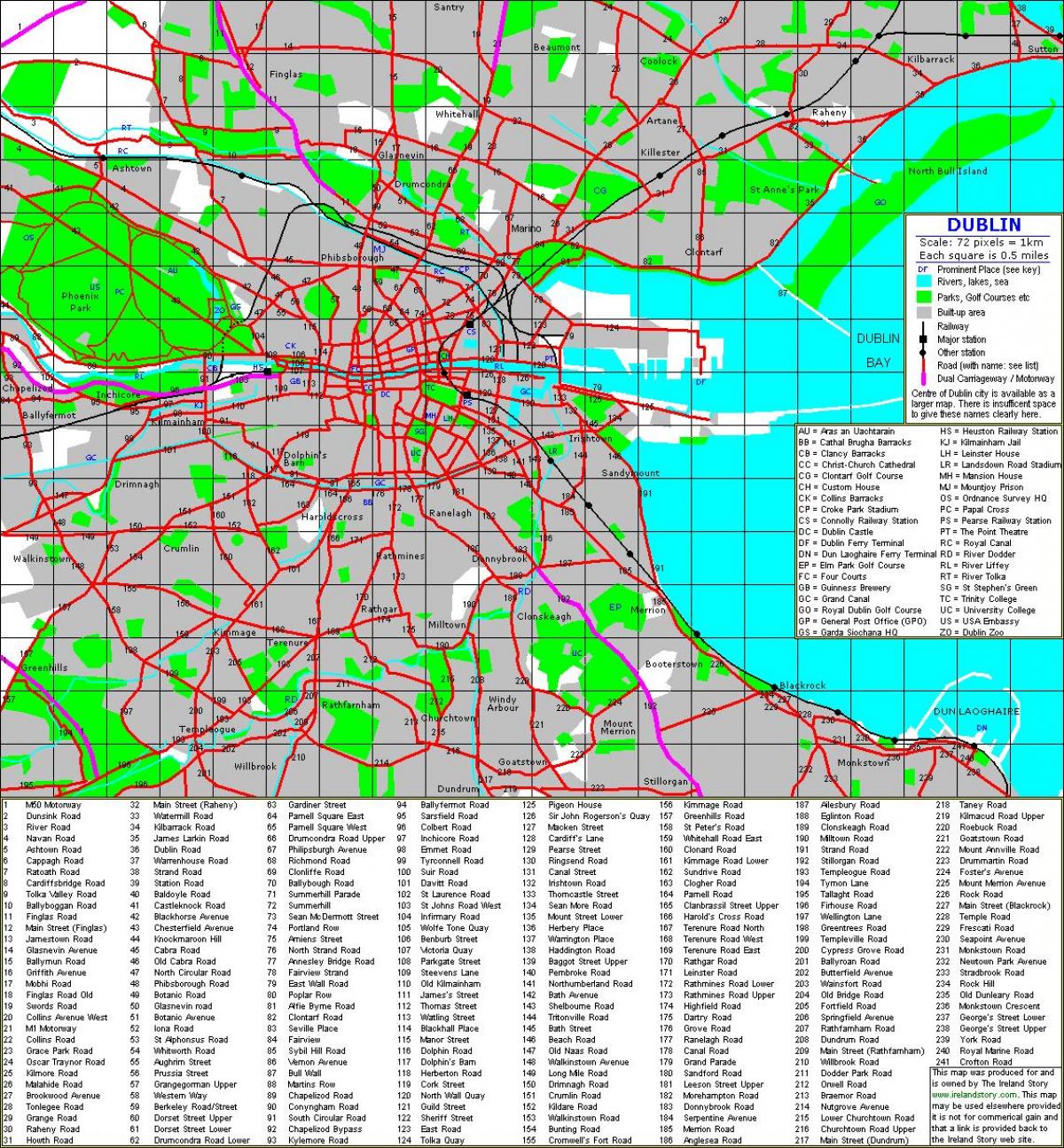 Dublin street map - Street kartta Dublin (Irlanti)