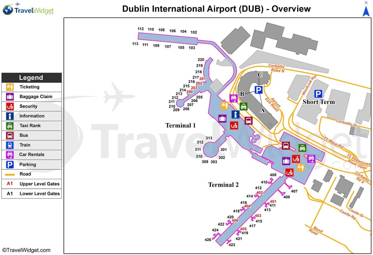 kartta Dublin lentokenttä