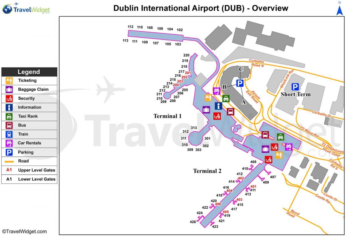 Dublin airport car park kartta