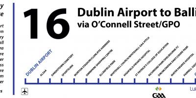 Bussi 16 Dublin kartta