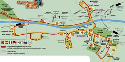 City sightseeing Dublin kartta