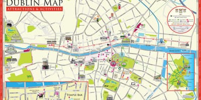 Kartta Dublinin nähtävyydet