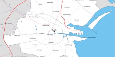 Kartta Dublinin lähiöissä