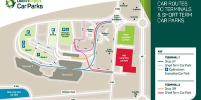 Kartta Dublin lentokenttä terminaali 1